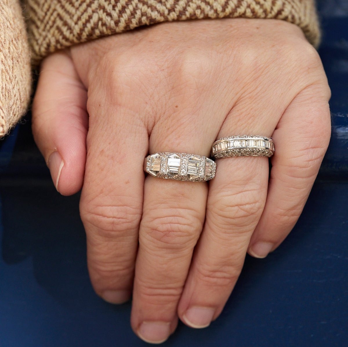 bague bandeau art deco diamant