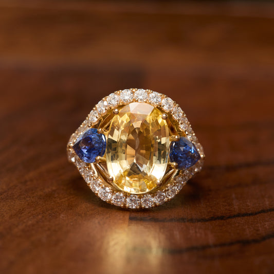 Bague Bandeau - Saphir Jaune 5.69 carats