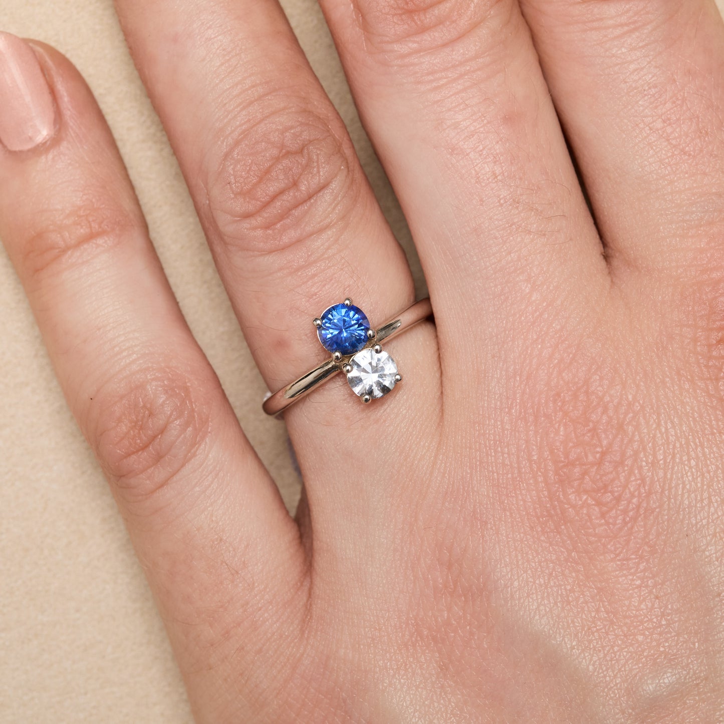 Toi et Moi – Saphir Vivid Blue et Saphir Blanc