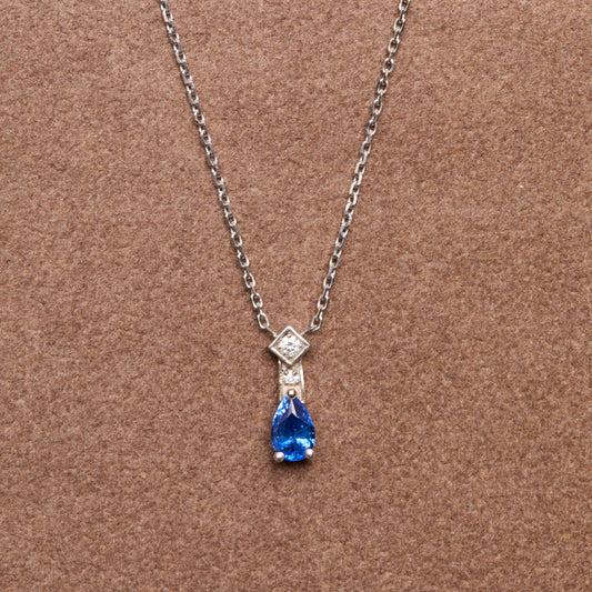 Pendentif Art Déco - Saphir Vivid Blue 0.85 carats
