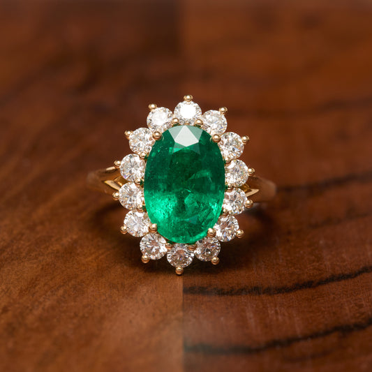 Bague Marguerite - Emeraude 4.57 carats