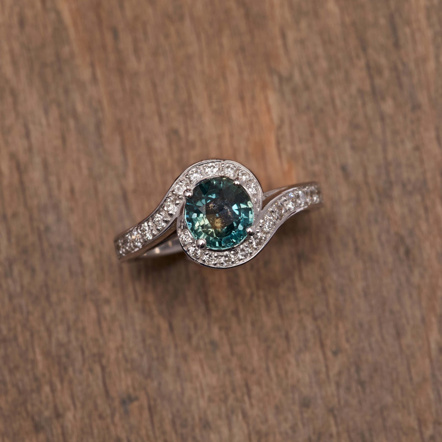 Bague Tourbillion - Saphir Teal 1.28 carats